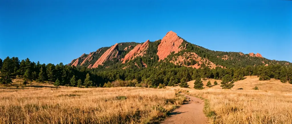 The Flatirons above Chautauqua meadow in Boulder