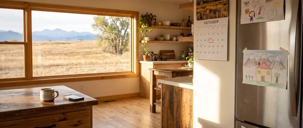 A kitchen wall calendar with one circled date